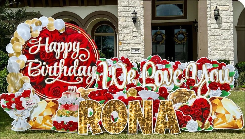 JOYFUL Yard Signs Personalized, Birthday Signs